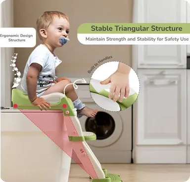R for Rabbit Hilltop Trainer Potty Step Stool | Multifunctional Baby Toilet Trainer | Easy Installation, Lightweight | Kids Potty Seat, Polypropylene thumbnail 2