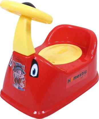 KORBOX Baby Potty Training Seat | Toddler Toilet Trainer with Lid & Back Support | Plastic Potty Chair for Boys & Girls | 7 Months–3 Years | Safe, Ergonomic, Red image 1