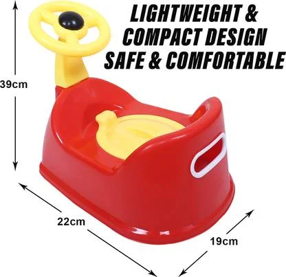KORBOX Baby Potty Training Seat | Toddler Toilet Trainer with Lid & Back Support | Plastic Potty Chair for Boys & Girls | 7 Months–3 Years | Safe, Ergonomic, Red image 3