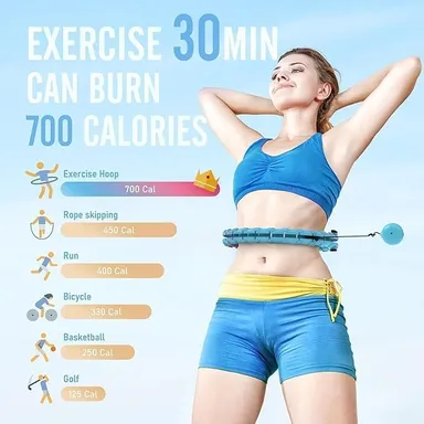 Smart Weighted Hula Ring Hoop for Adults – 24 Detachable Links, Fitness Exercise Circle for Weight Loss, Infinity Plus Size Hoops for Women thumbnail 8