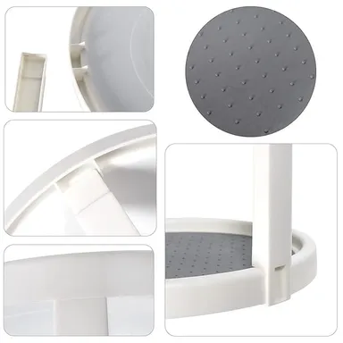 2 Tier Turntable Cabinet Organizer | 10 Inch Rotating Non Skid Spice Rack for Pantry | Kitchen Countertop & Vanity Display | 360° Rotating Storage Stand thumbnail 2