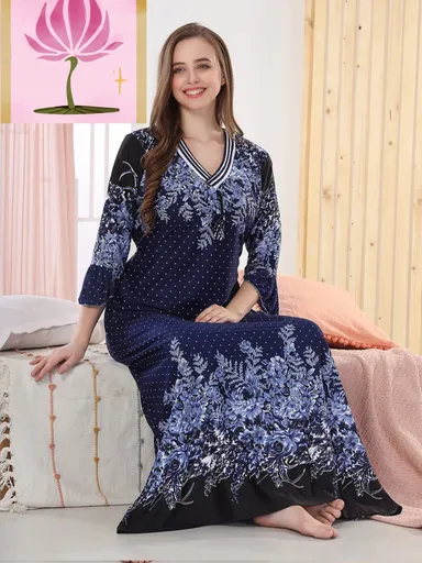 SilkenLuxe Premium Satin Night Gown for Women | All‑Season Sleepwear Long Full Length Elegant Gown