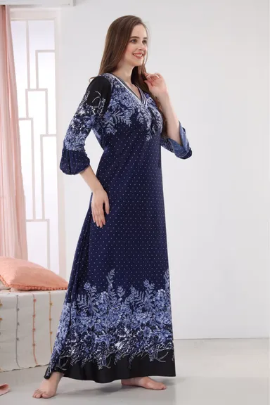 SilkenLuxe Premium Satin Night Gown for Women | All‑Season Sleepwear Long Full Length Elegant Gown thumbnail 2