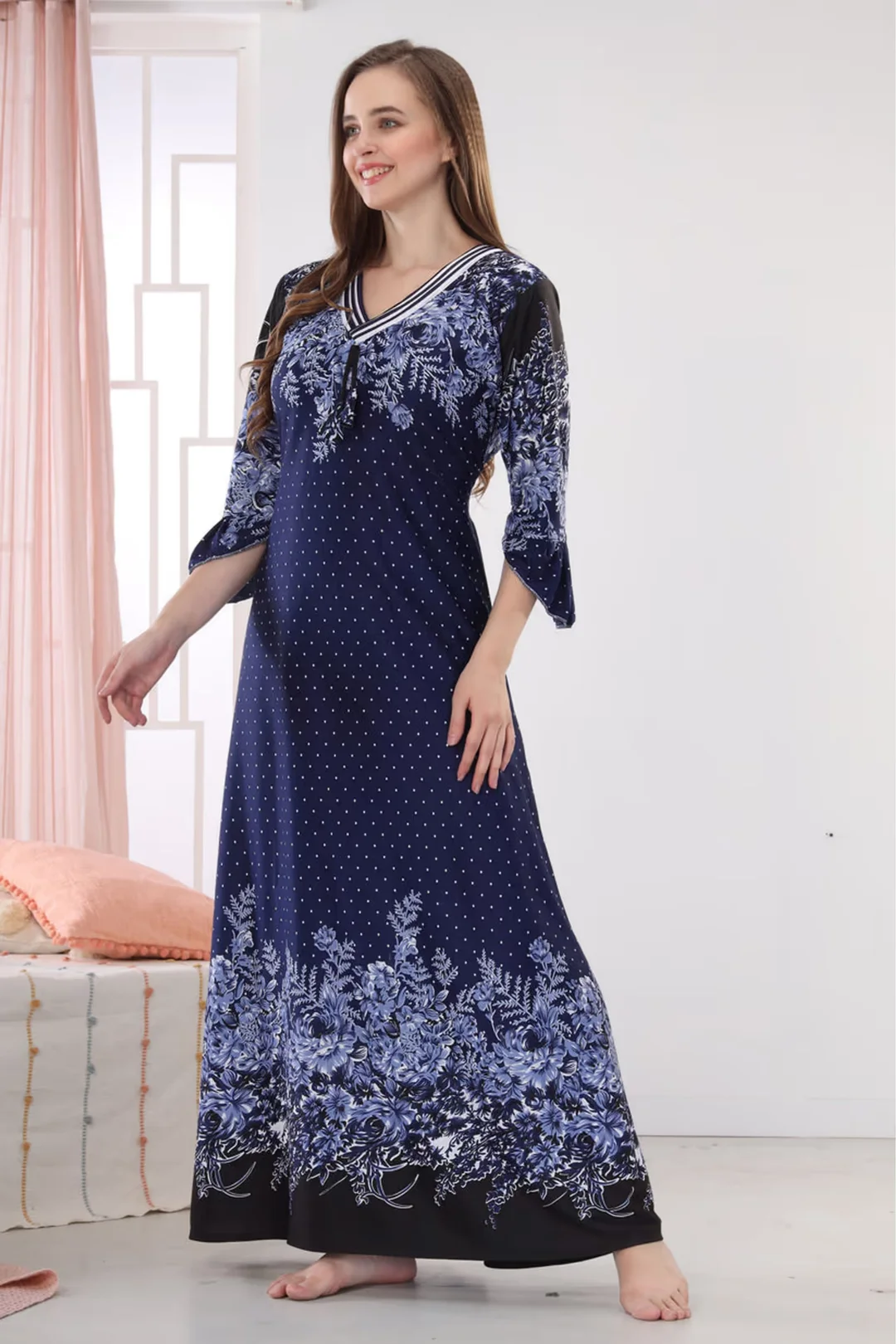 SilkenLuxe Premium Satin Night Gown for Women | All‑Season Sleepwear Long Full Length Elegant Gown image 2