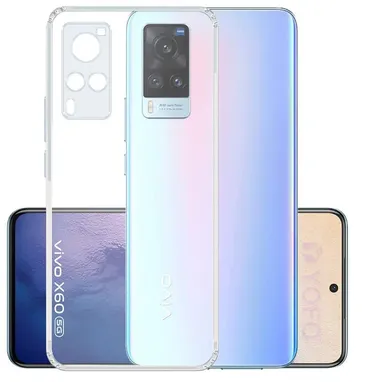 Vivo X60 Pro Transparent Silicone Back Cover | Crystal Clear TPU Case | Camera Guard  thumbnail 0
