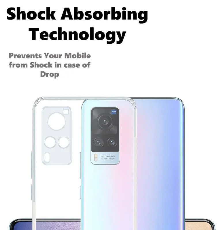 Vivo X60 Pro Transparent Silicone Back Cover | Crystal Clear TPU Case | Camera Guard  image 2
