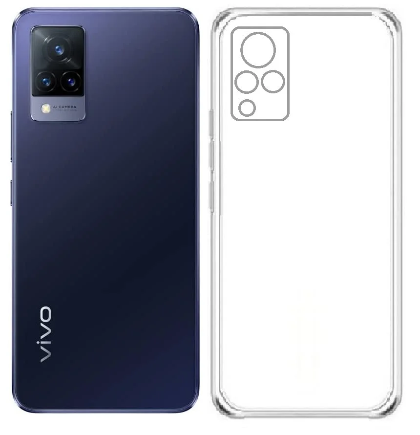 Vivo V21 5G Shockproof Transparent Back Cover | Soft Silicone | Clear | Protective Case image 1