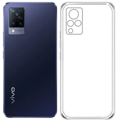 Vivo V21 5G Shockproof Transparent Back Cover | Soft Silicone | Clear | Protective Case  thumbnail 0