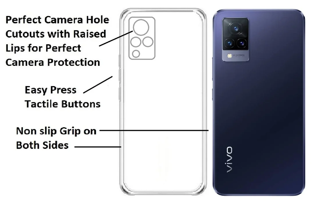 Vivo V21 5G Shockproof Transparent Back Cover | Soft Silicone | Clear | Protective Case image 2
