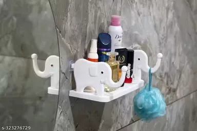 Self Adhesive Multipurpose Stand Holder | Wall Mounted Plastic Bathroom & Kitchen Organizer | Durable Storage Stand for Home & Office | Pack of 1 thumbnail 1