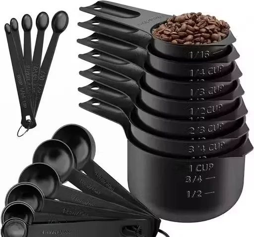 Plastic Measuring Cups & Spoons Combo Set with Brushes & Funnel | BPA-free Kitchen Tool Set for Baking & Cooking | 3-Pack | Multipurpose Tools image 3