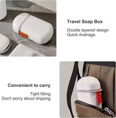 Plantex Self‑Adhesive Soap Rack Combo Pack  | Stainless Single‑Layer Black Powder‑Coated Corner Shelf | Hair Brush & Ice Roller & Travel Soap thumbnail 3