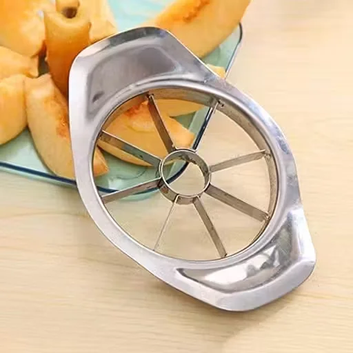 Stainless Steel Apple Slicer 8 Blade | Ultra-Sharp Fruit Cutter| Pitter & Wedger| Safe Kitchen Apple Divider| Silver 1Piece image 4