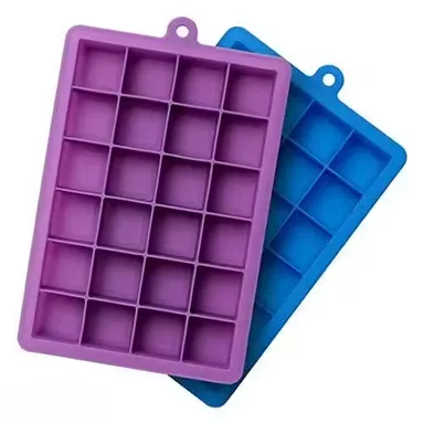 Silicone Ice Cube Trays Pack of 2| Flexible 24-Ice Cube Mold| BPA Free| Kitchen Baking & Cocktail Tools| Stackable, Safe, Durable thumbnail 0
