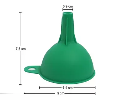 Silicone Funnel for Liquid| Oil| Sauce| Water|Juice| Small Food-Grains| Pack of 2| Heat & Cold Resistant thumbnail 3