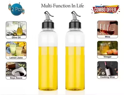 Oil Dispenser 1 Litre | BPA-Free Cooking Oil Bottle | Leakproof | Pack of 2 | Kitchen Accessories image 1