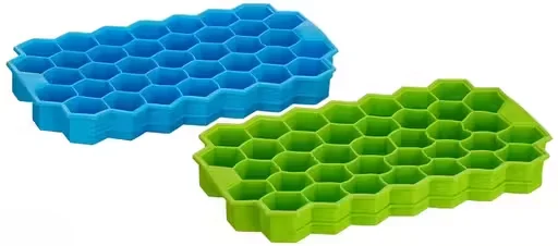 Silicone Honeycomb Ice Cube Tray | 37 Cavity Hexagonal Mould | Soft Silicone | Multicolour | Whiskey & Cocktail & Kids Popsicles image 1