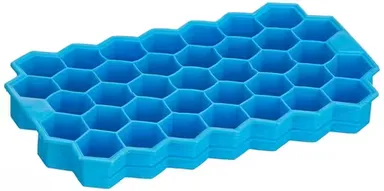 Silicone Honeycomb Ice Cube Tray | 37 Cavity Hexagonal Mould | Soft Silicone | Multicolour | Whiskey & Cocktail & Kids Popsicles thumbnail 1