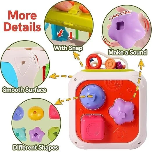 Baby Toddler Activity Cube 7-in-1 Interactive Educational Toy with Musical Phone & Early Learning Games image 3