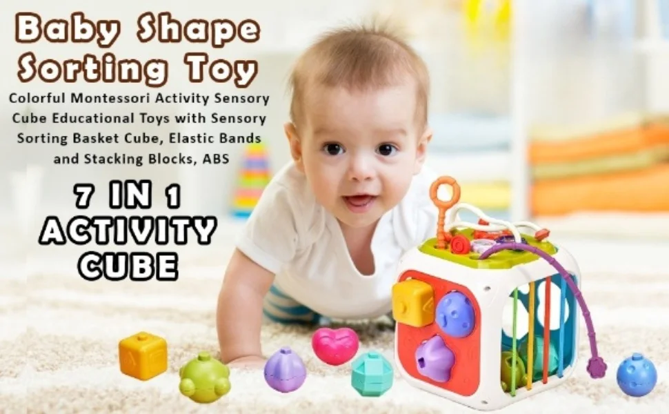 Baby Toddler Activity Cube 7-in-1 Interactive Educational Toy with Musical Phone & Early Learning Games image 6