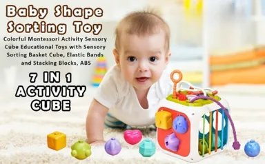 Baby Toddler Activity Cube 7-in-1 Interactive Educational Toy with Musical Phone & Early Learning Games thumbnail 5