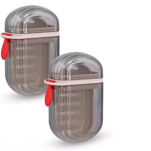 Travel Soap Box | Transparent Waterproof Leakproof Soap Dish with Drain Tray | Portable Soap Holder for Camping & Outdoor Use | 2 Pcs image 1