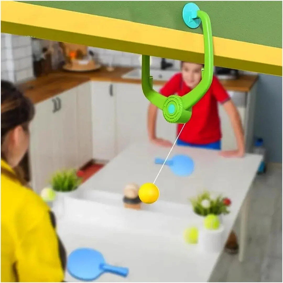 Hanging Table Tennis Trainer Toys for Kids & Adults | Rebound Rackets and Balls Base Training Practice Set | Indoor & Outdoor Game image 6