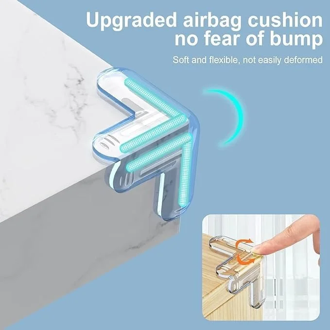 T-Shape Baby Safety Corner Protector | Transparent Edge Guard, Childproof Anti-Collision Cushion for Table Corners | Pack of 8 Soft Silicone Guards image 2