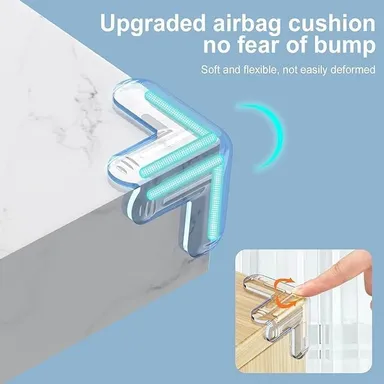 T-Shape Baby Safety Corner Protector | Transparent Edge Guard, Childproof Anti-Collision Cushion for Table Corners | Pack of 8 Soft Silicone Guards thumbnail 1
