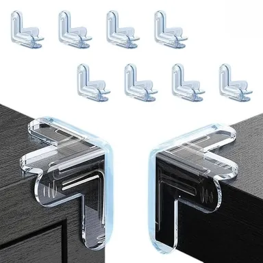 T-Shape Baby Safety Corner Protector | Transparent Edge Guard, Childproof Anti-Collision Cushion for Table Corners | Pack of 8 Soft Silicone Guards thumbnail 0