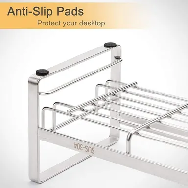 Stainless Steel Sponge Holder 18 cm | Rustproof Kitchen Sink Organizer | Countertop & Under Cabinet Soap & Scrubber Caddy |Compact & Durable thumbnail 3