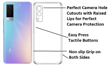 Soft Silicon Clear Case Vivo V21e 5G | Scratch Resistant | Camera Protection | Slim Bumper Cover thumbnail 1
