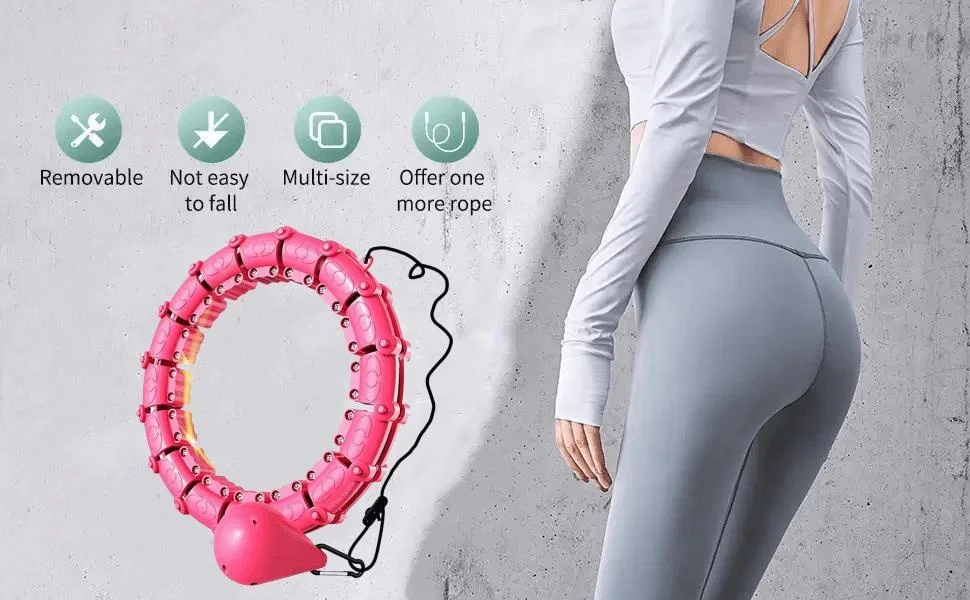Smart Hula Ring Hoops | Weighted 24-Section Detachable Fitness Ring with 360° Auto-Spinning Ball | Exercise & Gymnastics Hula Hoop for Women| Men & Kids | Purple image 11