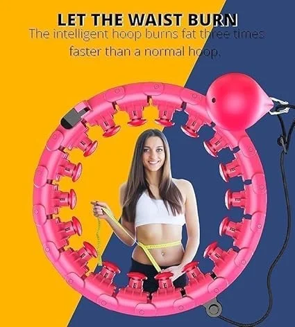 Smart Hula Ring Hoops | Weighted 24-Section Detachable Fitness Ring with 360° Auto-Spinning Ball | Exercise & Gymnastics Hula Hoop for Women| Men & Kids | Purple image 4