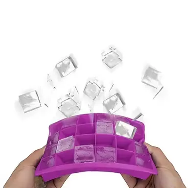 Silicone Ice Cube Trays 24 Cavity Multicolor Pack of 2 | Flexible BPA-Free Ice Maker | Face Ice Roller for Skin Care | Cold Therapy Tool thumbnail 1