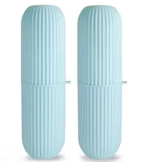 Capsule Shape Travel Toothbrush Case Holder| Portable Plastic Toothbrush Storage| Pack of 2 image 1