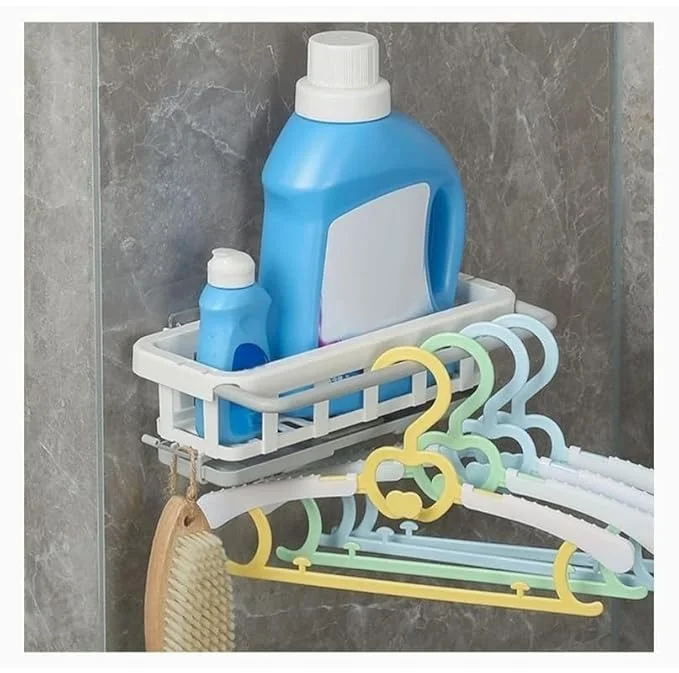 Two Tone Hanging Drain Rack | Retractable Kitchen & Bathroom Storage Organizer – Durable Drying Basket image 3