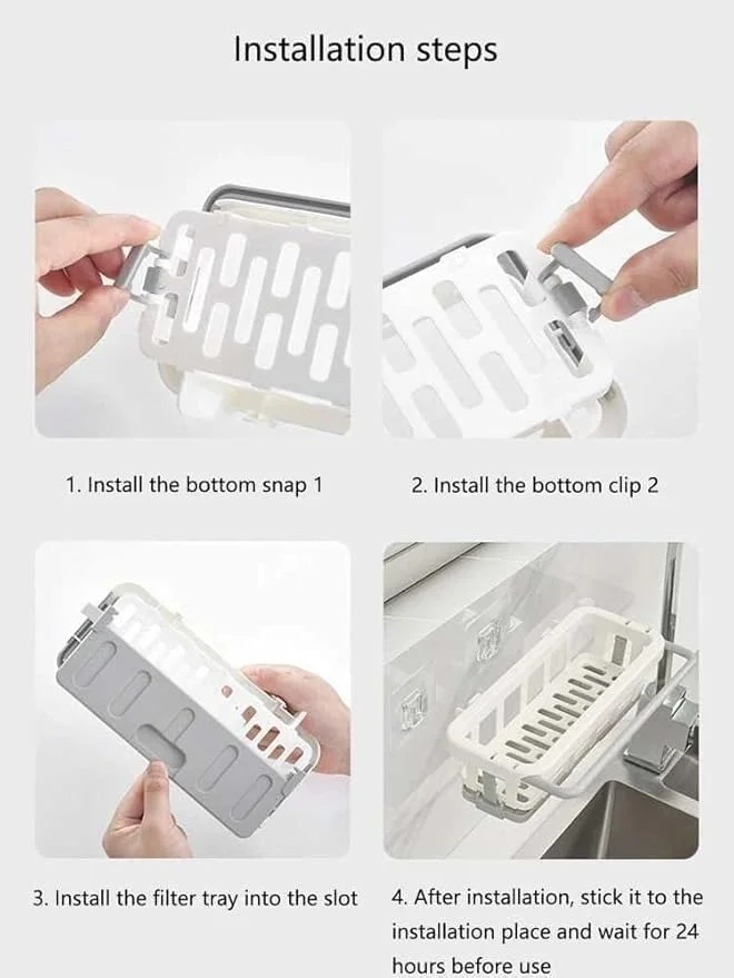 Two Tone Hanging Drain Rack | Retractable Kitchen & Bathroom Storage Organizer – Durable Drying Basket image 5