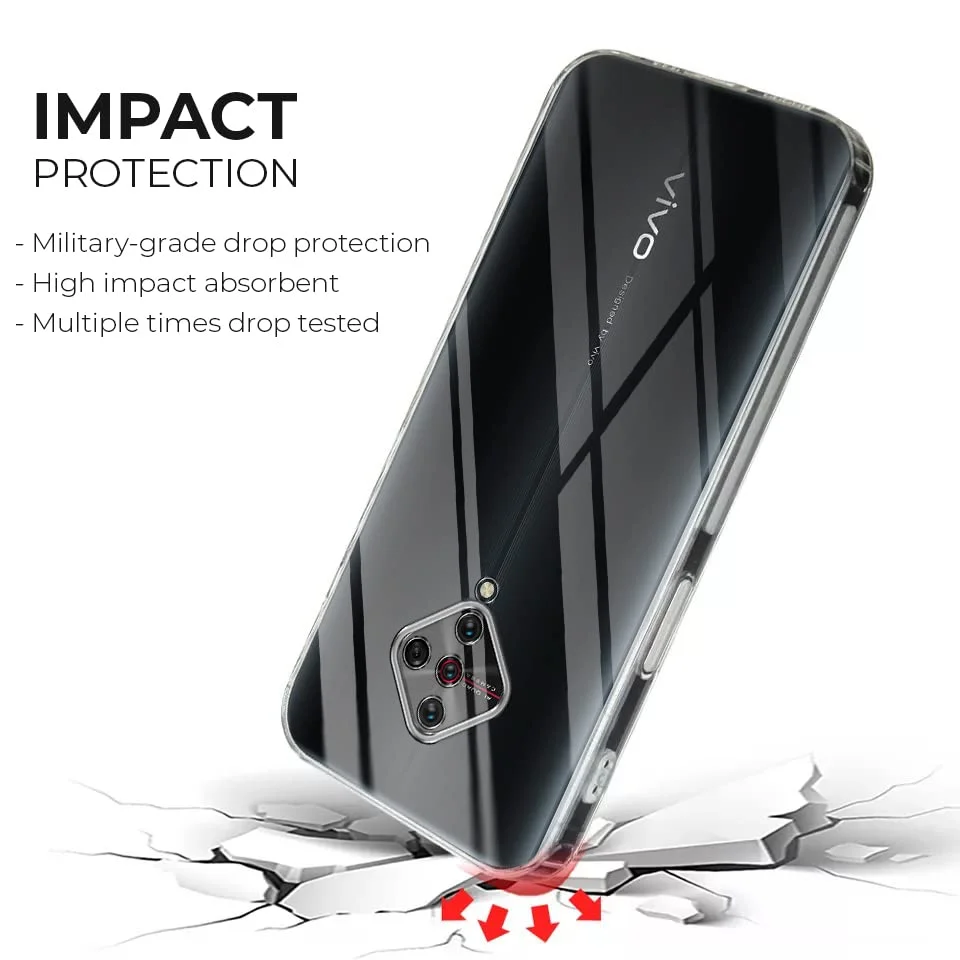 Soft Silicon Transparent Back Cover for Vivo S1 Pro | Lightweight Clear Protective Case image 2