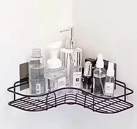 3 PCs Wall Mounted Self-Adhesive Bathroom Corner Shelf | Kitchen Rack & Holder | Trendy Liquid Dispenser | Travel Soap Holder with Cover | Multipurpose Plastic Organizer | Easy Installation image 2