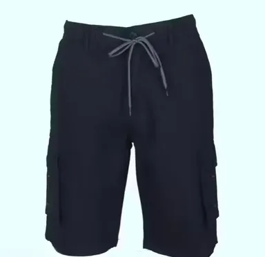 Men's Linen Lycra Cargo Shorts | 5-Pocket, Elastic Waistband| Drawstring, Army Green| Summer Wear thumbnail 2