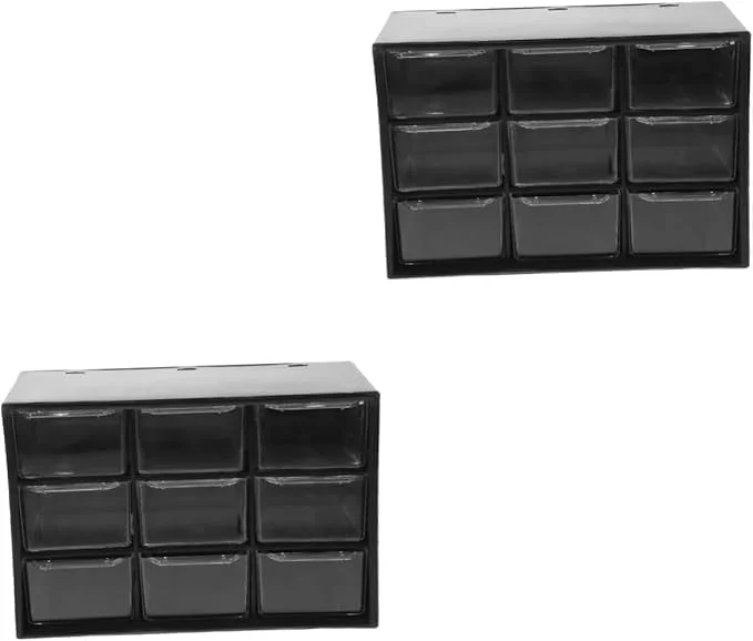 Plastic 9 Drawer Storage Cabinet | Multi-Compartment Organizer for Makeup, Art Supplies & Desk Accessories | 4.72 x 7.08 x 3.93 inches | Multicolor Rectangular image 1