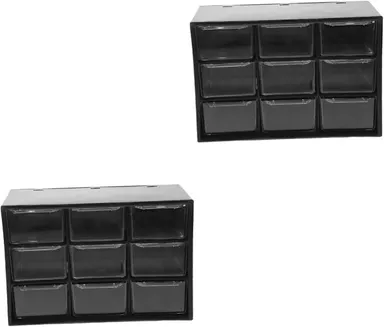 Plastic 9 Drawer Storage Cabinet | Multi-Compartment Organizer for Makeup, Art Supplies & Desk Accessories | 4.72 x 7.08 x 3.93 inches | Multicolor Rectangular