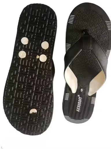 Women Flip-Flops & House Slipper | Black Printed Rubber Slippers IND-6 |lightweight slippers women, thumbnail 2