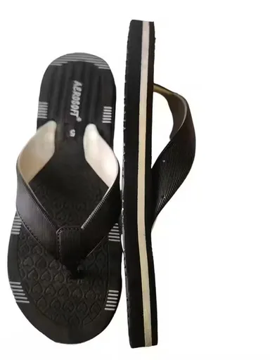 Women Flip-Flops & House Slipper | Black Printed Casual Rubber Slippers IND-7 | indoor footwear for women thumbnail 1