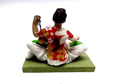 Handmade Vegetable Seller Handicraft Figurine | Traditional Decorative Showpiece for Home & Office | Cultural Gift Item thumbnail 0