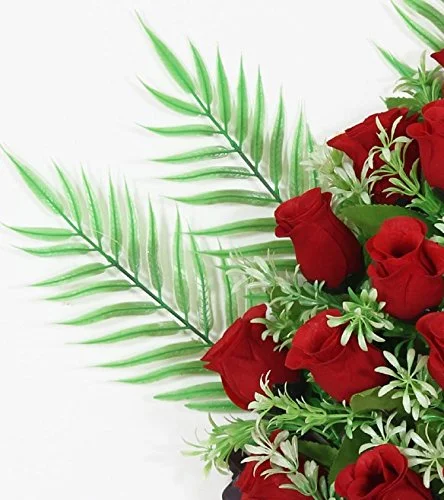 Pure Rose Artificial Flowers with Pot | Realistic Home Décor & Gifting Flower Plant | Decorative Rose Arrangement for Living Room & Office image 4