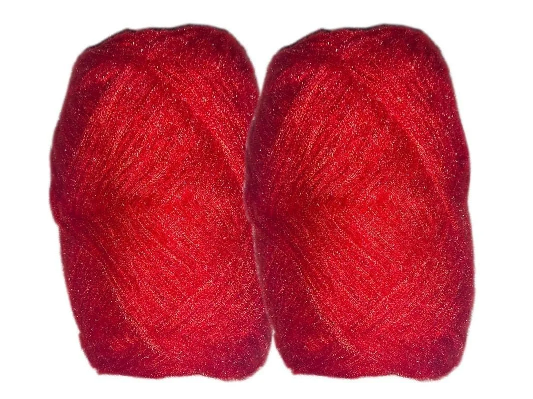 3 Ply Knitting Wool Yarn | 100 gm Each| Red |Pack of 4 | Soft Acrylic Yarn for Knitting and Crochet or Sweater Making image 1