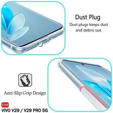 Vivo V29 | V29 Pro Soft Transparent Back Cover Case | Camera Protection | Ultra Slim Silicone Case  thumbnail 2