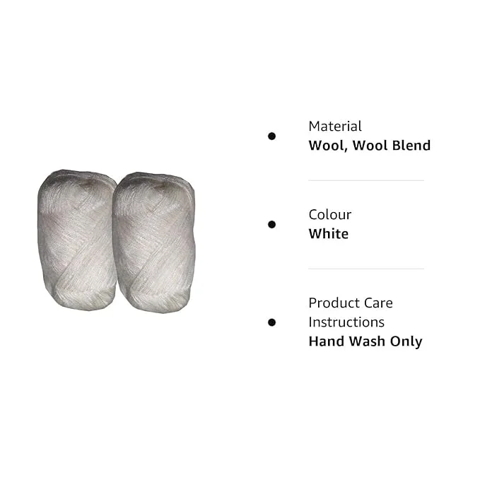 3 Ply Knitting Wool Yarn | Soft White Wool for Crochet and Sweaters or Baby Clothes | Pack of 9 | 100 gm Each image 2